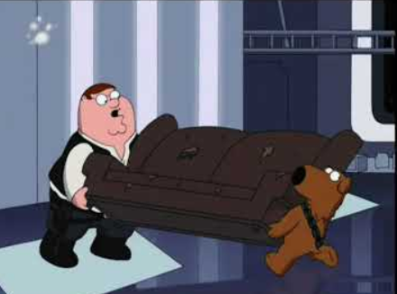 Peter & Brian from Family Guy as Han and Chewie